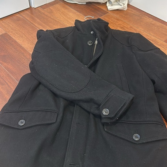 Gap Men’s XL Pea Coat 4 Pocket Black - Picture 3 of 5
